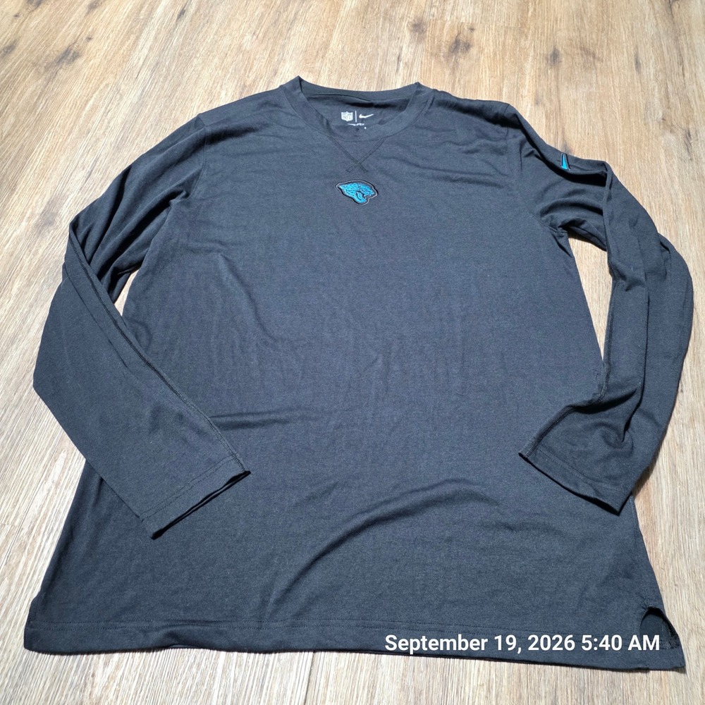 Nike NFL Jacksonville Jaguars Dri-FIT Long Sleeve Shirt Mens Large Black Teal